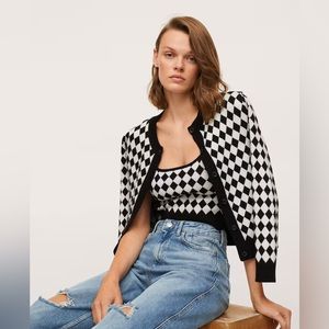 ♟️ Check knitted cardigan Mango SET